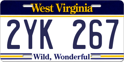 WV license plate 2YK267