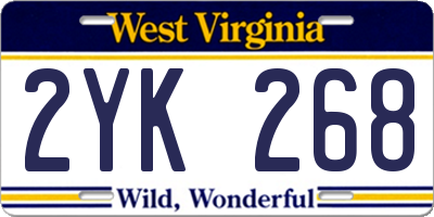WV license plate 2YK268
