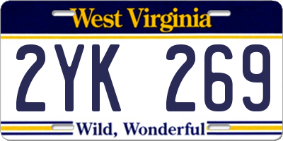 WV license plate 2YK269
