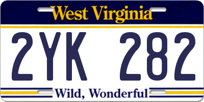 WV license plate 2YK282