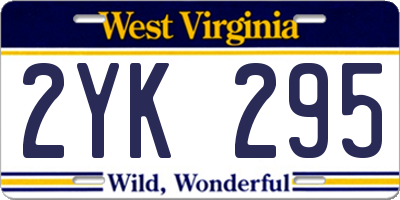 WV license plate 2YK295