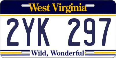 WV license plate 2YK297