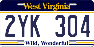 WV license plate 2YK304