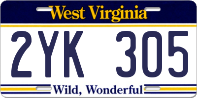 WV license plate 2YK305