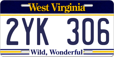 WV license plate 2YK306