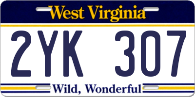 WV license plate 2YK307