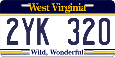 WV license plate 2YK320