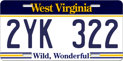 WV license plate 2YK322