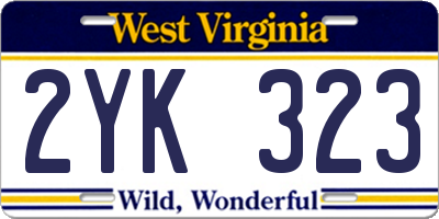 WV license plate 2YK323