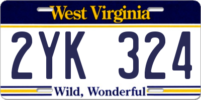 WV license plate 2YK324