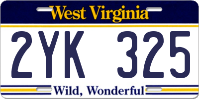 WV license plate 2YK325