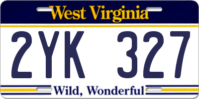 WV license plate 2YK327