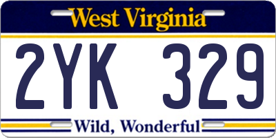WV license plate 2YK329