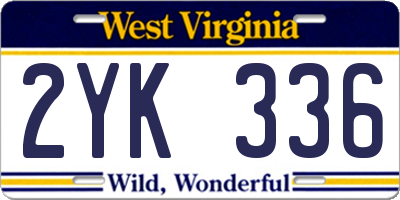 WV license plate 2YK336