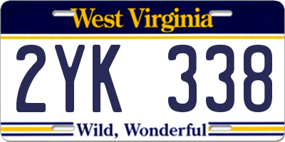 WV license plate 2YK338