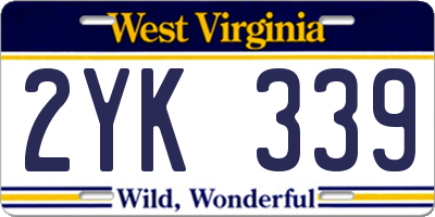 WV license plate 2YK339
