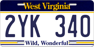 WV license plate 2YK340
