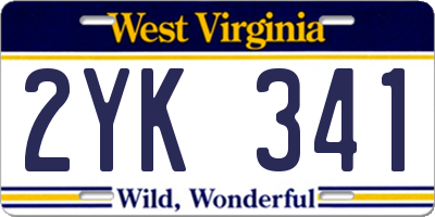 WV license plate 2YK341