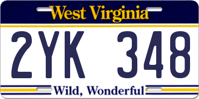 WV license plate 2YK348