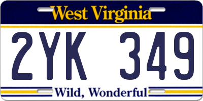 WV license plate 2YK349