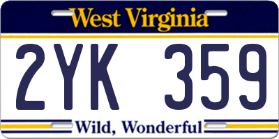 WV license plate 2YK359