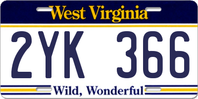 WV license plate 2YK366