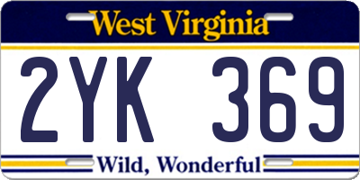 WV license plate 2YK369