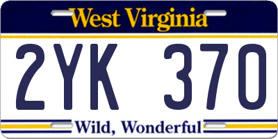 WV license plate 2YK370