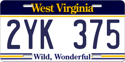 WV license plate 2YK375