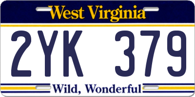 WV license plate 2YK379