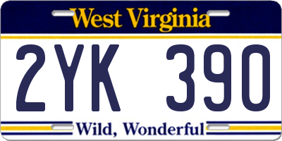 WV license plate 2YK390