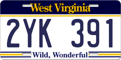 WV license plate 2YK391