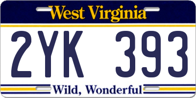 WV license plate 2YK393