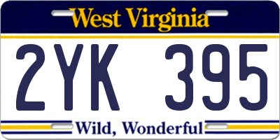 WV license plate 2YK395