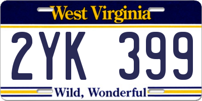 WV license plate 2YK399
