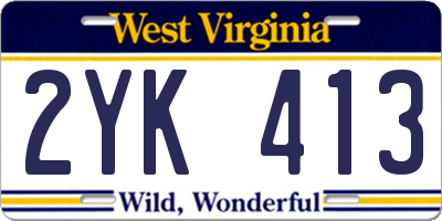 WV license plate 2YK413