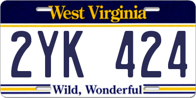 WV license plate 2YK424