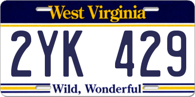 WV license plate 2YK429