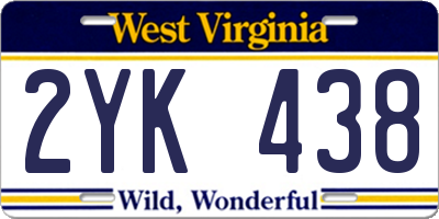 WV license plate 2YK438