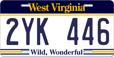 WV license plate 2YK446
