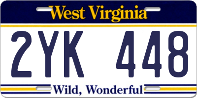 WV license plate 2YK448