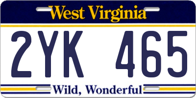 WV license plate 2YK465