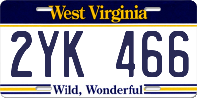 WV license plate 2YK466
