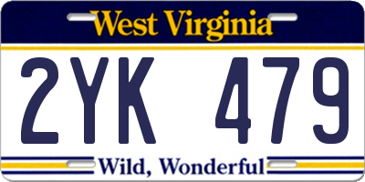 WV license plate 2YK479