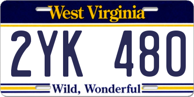 WV license plate 2YK480