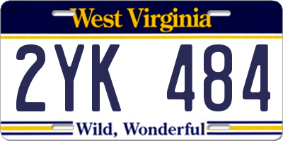 WV license plate 2YK484