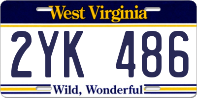 WV license plate 2YK486