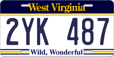 WV license plate 2YK487