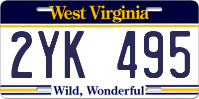WV license plate 2YK495