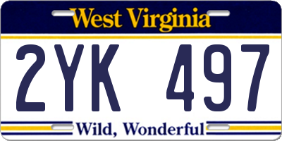 WV license plate 2YK497
